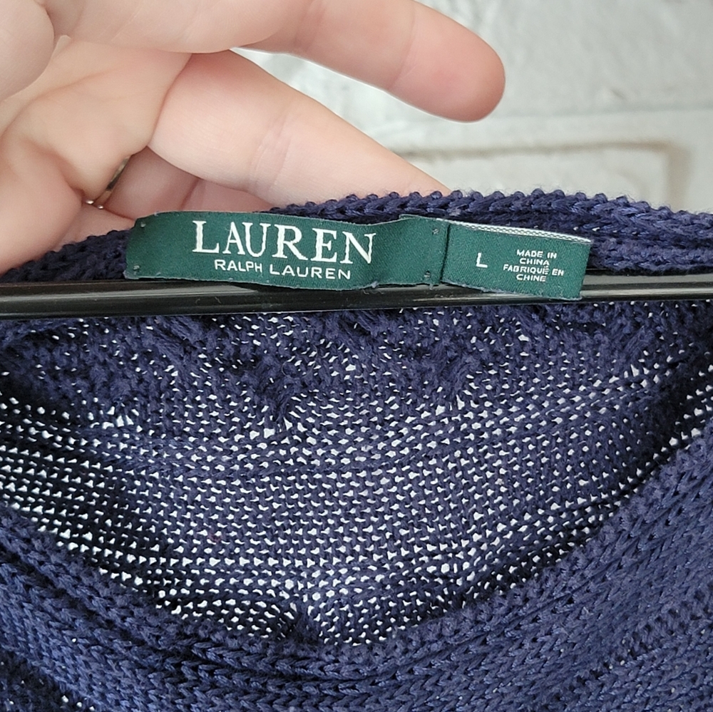 Ralph Lauren Women's Chunky Knit Lightweight Sweater Relaxed Fit Size L - Picture 4 of 8